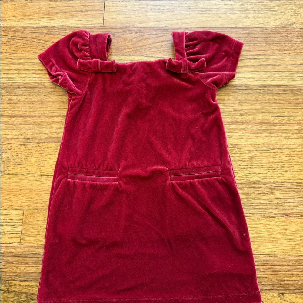 Gap Baby & Toddler Velour Bow Shift Dress in Red